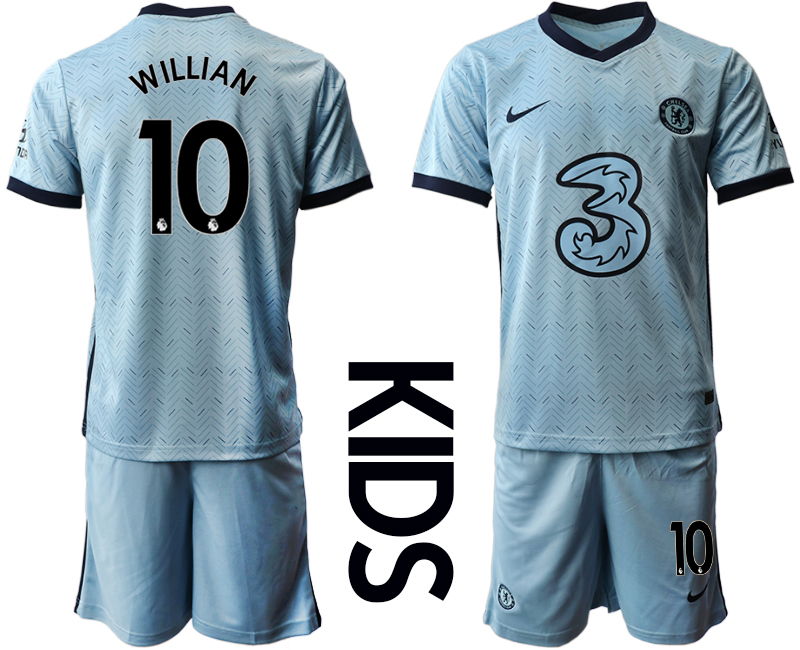 Youth 2020-2021 club Chelsea away Light blue #10 Soccer Jerseys->customized soccer jersey->Custom Jersey